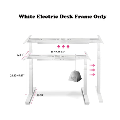 (EU Esgotado) Estrutura de mesa elétrica de pé, base ajustável em altura, motor duplo com controlador de memória para escritório doméstico