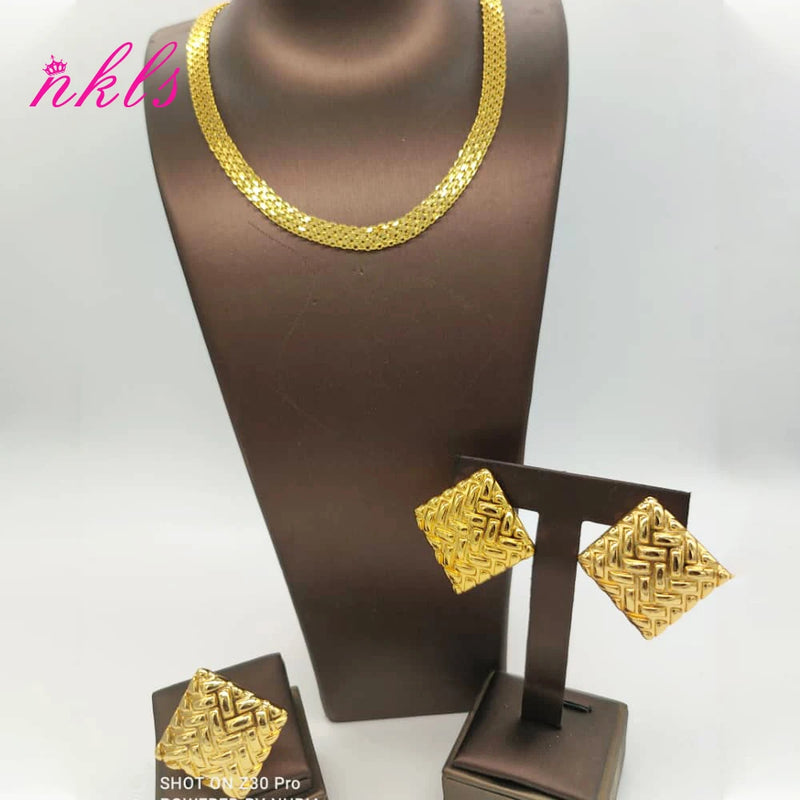 Jewelry Sets For Women Gold Color Chain Luxury Design Earrings Ring Ethiopian The Latest Hot Sale African Nigeria Jewelry Party