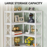 Tribesigns 7-Shelf Corner Bookshelf,Large Modern Corner Bookcase, 7-Tier Tall Corner Shelf Storage Display Rack with Metal Frame
