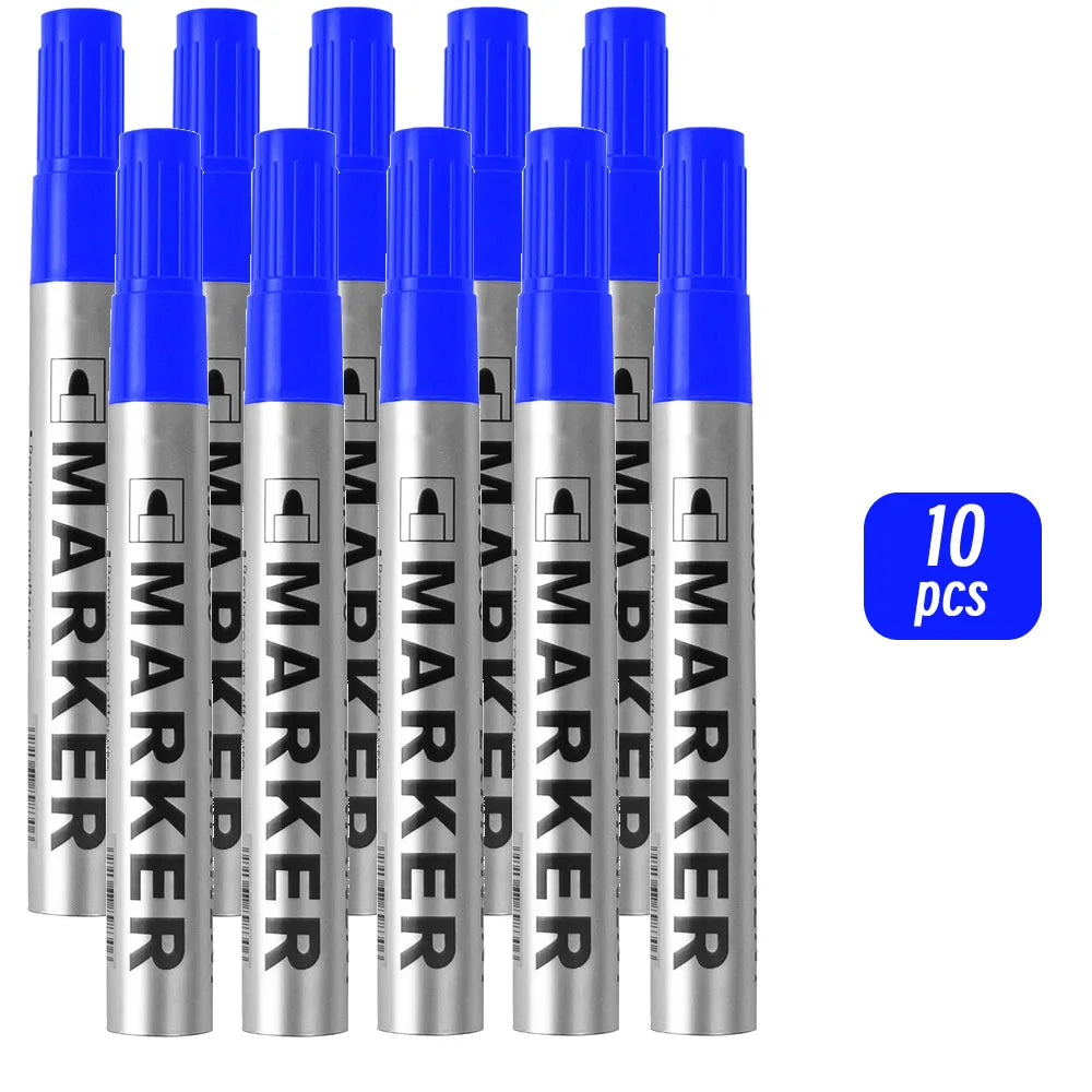 Permanent Paint Marker Pen Waterproof Black Pen for Tire Oily Markers Quick Drying Signature Pen Stationery Supplies