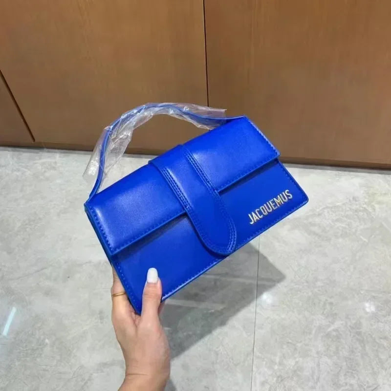 Jacquemus Luxury Yellow Women Top Handle Purse Half Round Design Brand Leather Underarm Flap Shoulder Bag Fashion