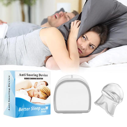 Anti-Snore Tongue Retaining Device Reusable Anti Snoring Mouthpiece Braces Snoring Stopper n Women Night's Sleep