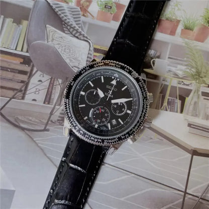2024 Seiko Chronograph Luxury Multifunctional Stainless Steel Non-Mechanical Quartz Belt Men's Sport Watch with Gift Box