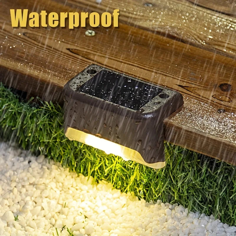 16 PCs Solar Outdoor Deck Lights Commercial Street LED Step Lights suitable for balconies terraces stairs fences lanes paths