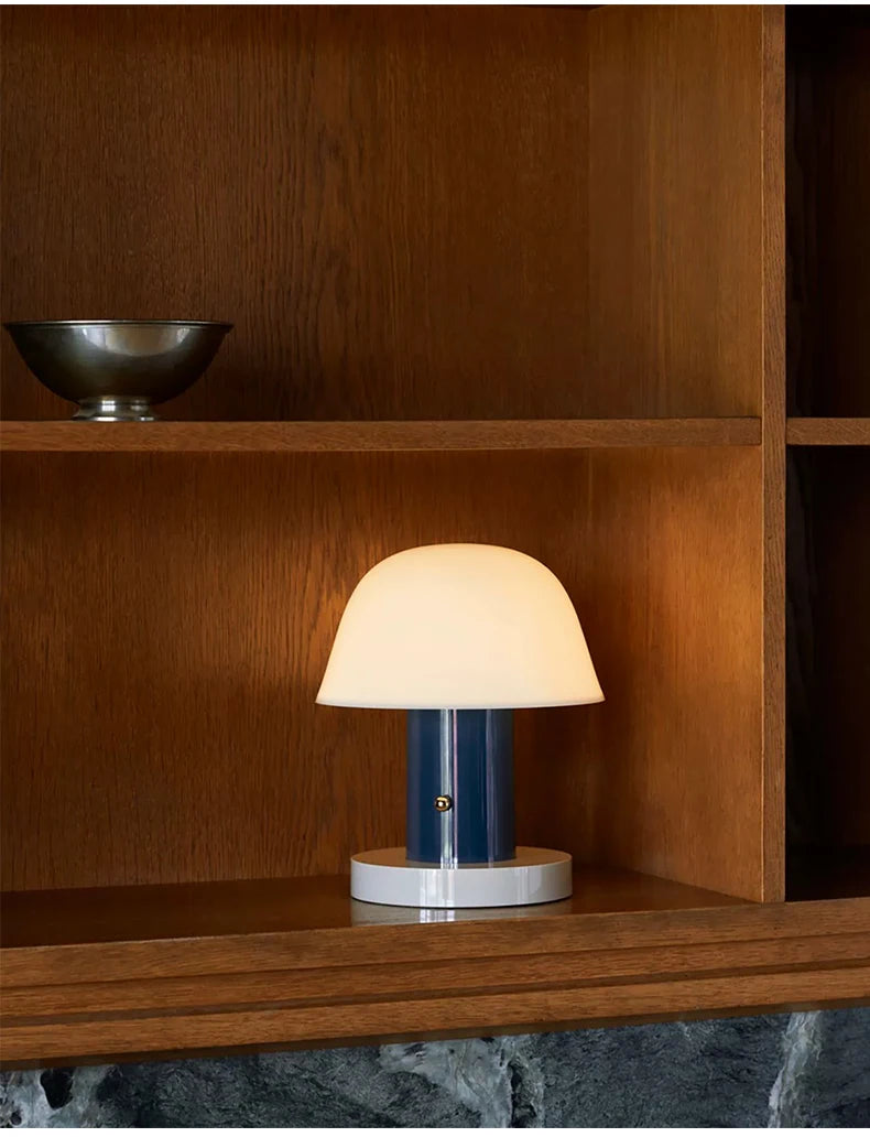 Mushroom Table Lamp Warm Color Night Light USB Rechargeable LED Touch Desk Light Piano Coating Surface Love Gift Lamp