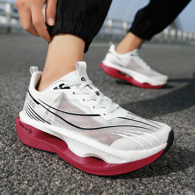 2025 New Men's Sneakers Thick Bottom Cushioning Running Shoes Athletic Training Carbon Plate Jogging Shoes Women's Tennis Shoes