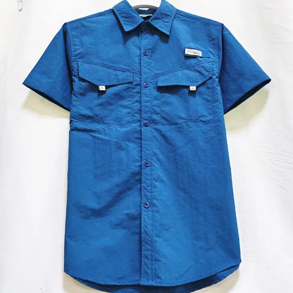 Camisa para hombres Spring/Summer New Long sleeved Short sleeved Classic Polo Collar Shirt Top Pocket Men's Casual Shirt 2024