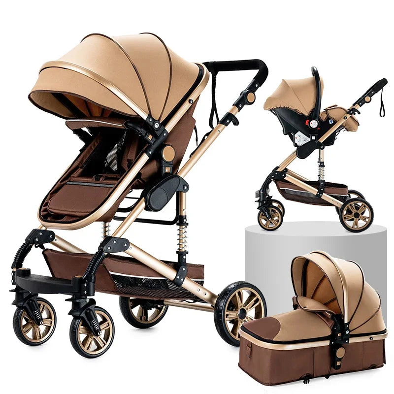 Cochecitos 3 en 1, cochecito de bebé, asiento de coche, cochecito de viaje, cochecito para recién nacidos, paisaje alto, artículos para madres, niños y bebés.