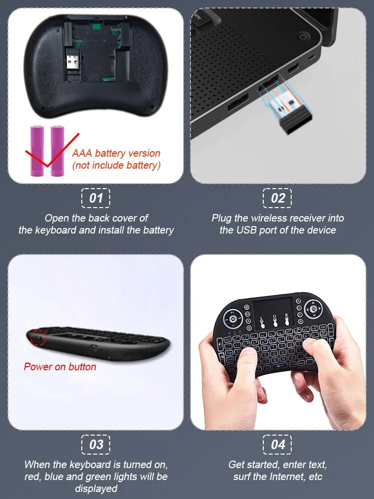 Wireless Mini Keyboard Flight Mouse 2 4g Large Touchpad Digital Computer Dry Battery USB Charging Dual Purpose Keyboard