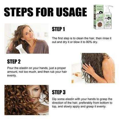Crema para rizar el cabello de 50 ml, previene la rotura, antifrizz, elasticidad, loción potenciadora, moldeadora, suave, hidratante, cuidado del cabello