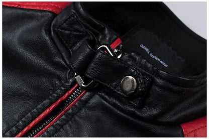 2022 Fashionable Casual Men's Leather Jacket Splice Motorcycle Amazon Vintage Cross-Border Spring Autumn Thin Style Wear