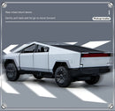 1:32 Toy Trucks for Boys Cybertruck Model Silver Pickup Truck Diecast Metal Toy Cars with Sound and Light for Kids Age 3 Year