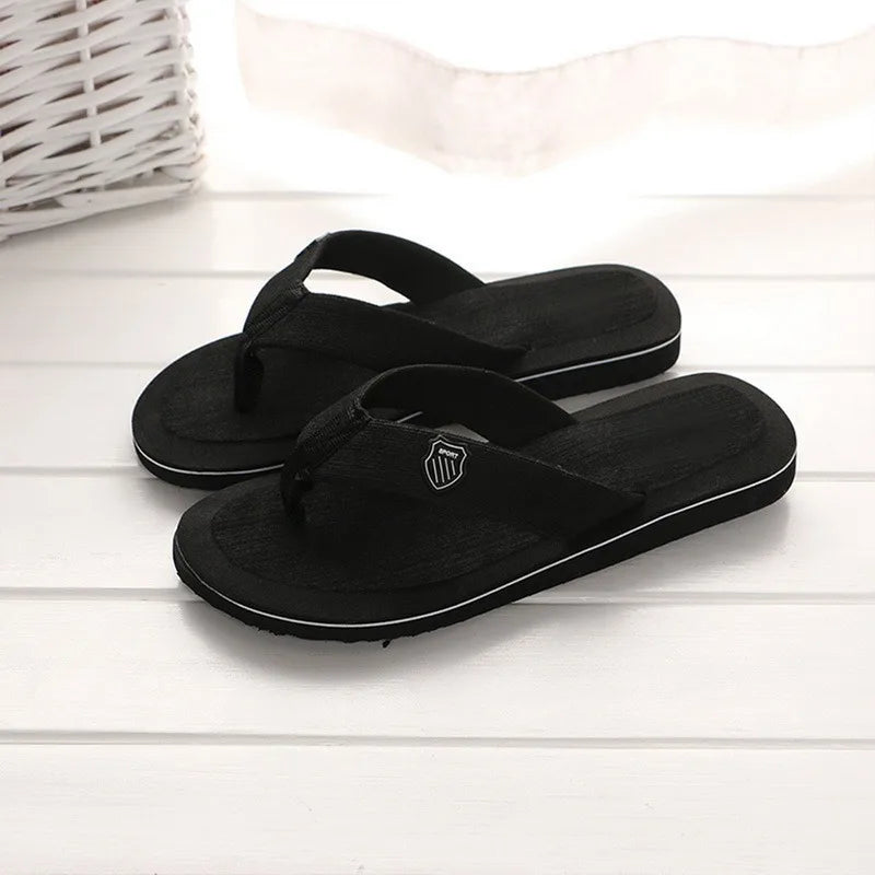 Men's Casual Flip Flops Fashion Beach Shoes Men Summer Non-Slip Flat Slides Men's Slippers Indoor House Shoes Man Male Slipper