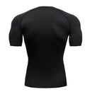 Gym Short Sleeve Running T-Shirt Men's Compression Long Sleeve Shirt Sun Protection Quick Drying Sports Top Black Sportswear 4xl