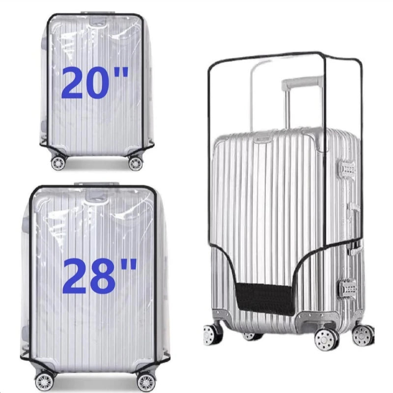 Waterproof Wheeled Suitcase Dust Cover Clear PVC Suitcase Cover Protectors Transparent Luggage Covers Dustproof Travel Sleeve