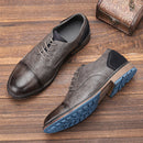 Retro Men's Casual Derby Shoes 2025 Fashion Leather Footwear New Style Men's Slip-On Comfortable Men Shoes