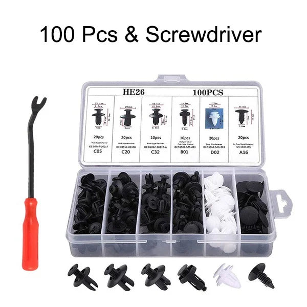 Mixed Size Car Plastic Retainer Clips Automobile Fender Push Pin Rivet Door Trim Panel Retainer Automobile BumperFasteners Tool