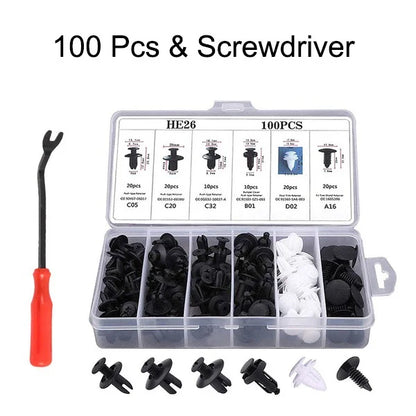 Mixed Size Car Plastic Retainer Clips Automobile Fender Push Pin Rivet Door Trim Panel Retainer Automobile BumperFasteners Tool