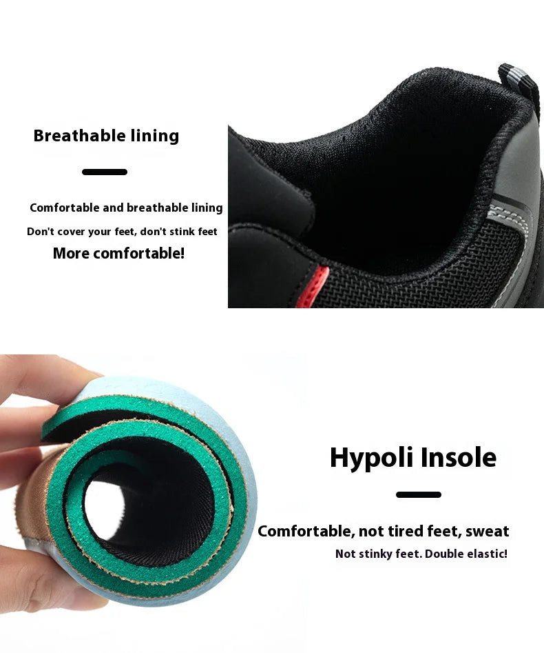 Anti-Piercing Steel Toe Safety Shoes, Certified Work Boots, Oilproof Slip Resistant for Construction & Industrial Shoes for Men