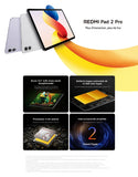 Xiaomi Redmi Pad 2 Pro Wi-Fi, Tablet, Snapdragon® 7s Gen 4, 120 Hz, 12.1" 2.5K Clear Display, 8 MP Camera, 12000 mAh Battery