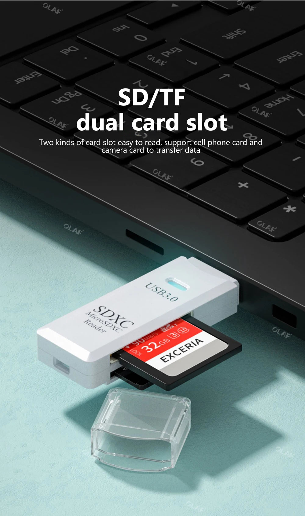 USB 3.0 Card Reader Micro SD TF Memory Card Reading Adapter High Speed ​​2 IN 1 Card Reader For Phone PC Laptop Accessories U disk