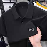 Cotton100% Men's Summer High Quality Short Sleeves Polo Shirt Lapel Button Letter Printing T-Shirt Business Leisure Men Clothing