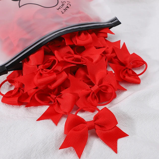 Bandas elásticas para el cabello para niñas, cinta de grosgrain, coletas, lazos, corbatas, soportes, accesorios, bebés, 10 piezas por lote 