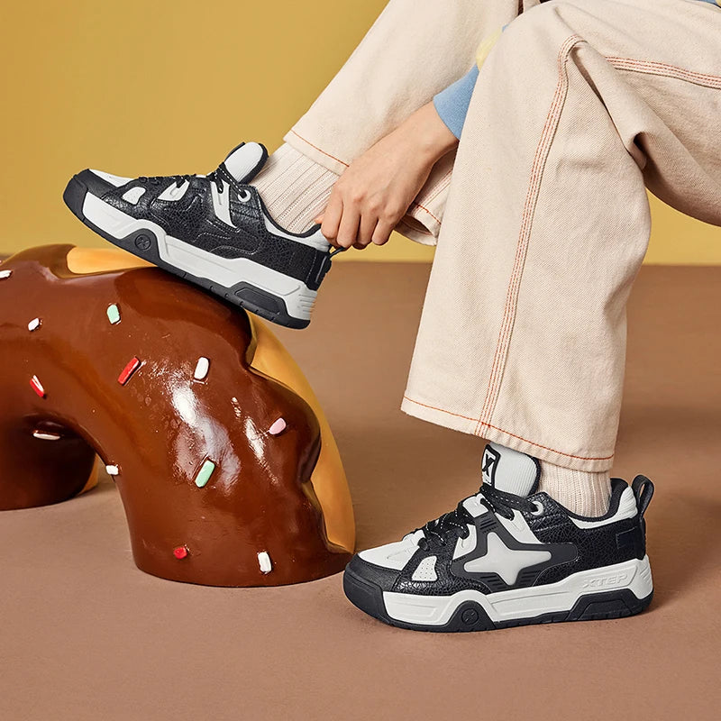 Xtep Star-X Skateboarding Shoes For Women 2024 Spring Comfortable Women's Leisure Shoes Thick Sole  Outdoor Shoes 876118310003