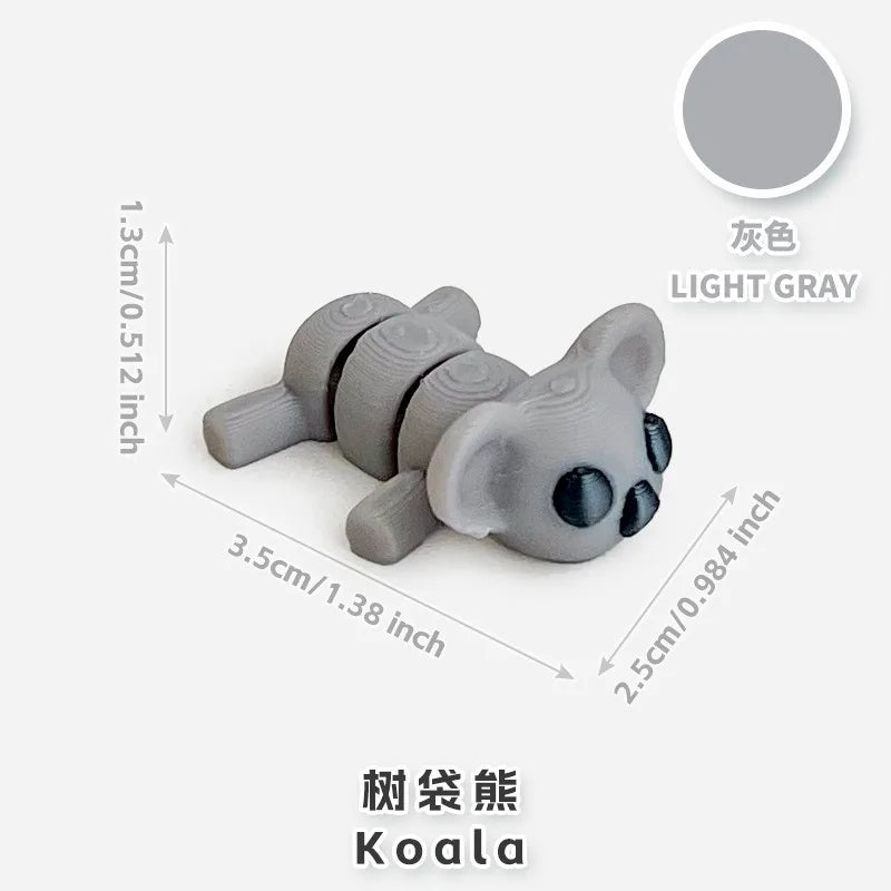 10/50pcs 3D Printed Simulation Toys Mini Animal Model Home Ornament  Cartoon Figure Birthday Gift Sets Decompression Kid Toy