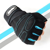 Guantes de entrenamiento de pesas pesadas para gimnasio, fitness, para hombres y mujeres, culturismo, medio dedo, antideslizantes, soporte de muñeca, levantamiento de pesas, deportes