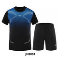 Fitness Clothes Ice Silk Quick Drying T-shirt Suit Men Short Sleeve Running Sportswear Shorts Tracksuit Gym Sports Training Sets