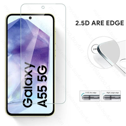 Sumsung A55 5G Case 3Pcs HD 9H Tempered Glass Screen Protector For Samsung Galaxy A55 5G Samung A 55 55A 2024 SM-A556B/DSN 6.6"