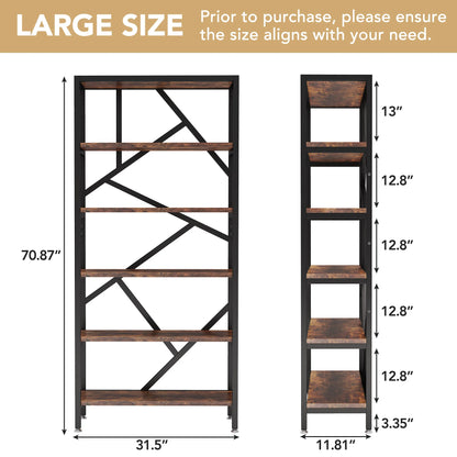 Tribesigns Bookshelf Storage Rack Standing Shelf 5 Tier Industrial Sturdy Bookshelf with Iron Pipe Frame