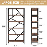 Tribesigns Bookshelf Storage Rack Standing Shelf 5 Tier Industrial Sturdy Bookshelf with Iron Pipe Frame