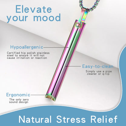 Colar de respiração consciente de aço inoxidável, itens de alívio de ansiedade, colar para ansiedade, estresse, ferramentas de meditação de pânico