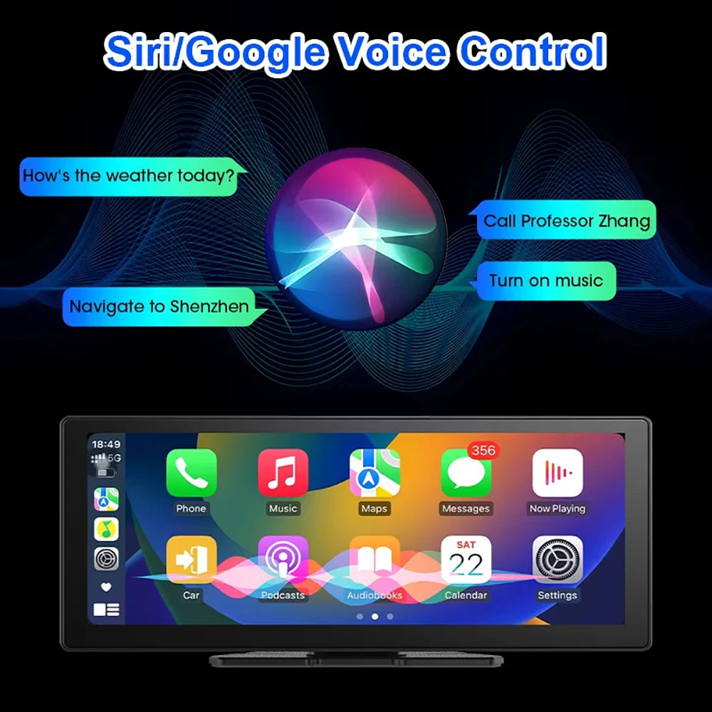 HD 7/10.26" QLED Touch Screen Car Radio Multimedia Stereo MP5 WIFI Wireless Carplay Android Auto Mirror Link Camera Head Unit