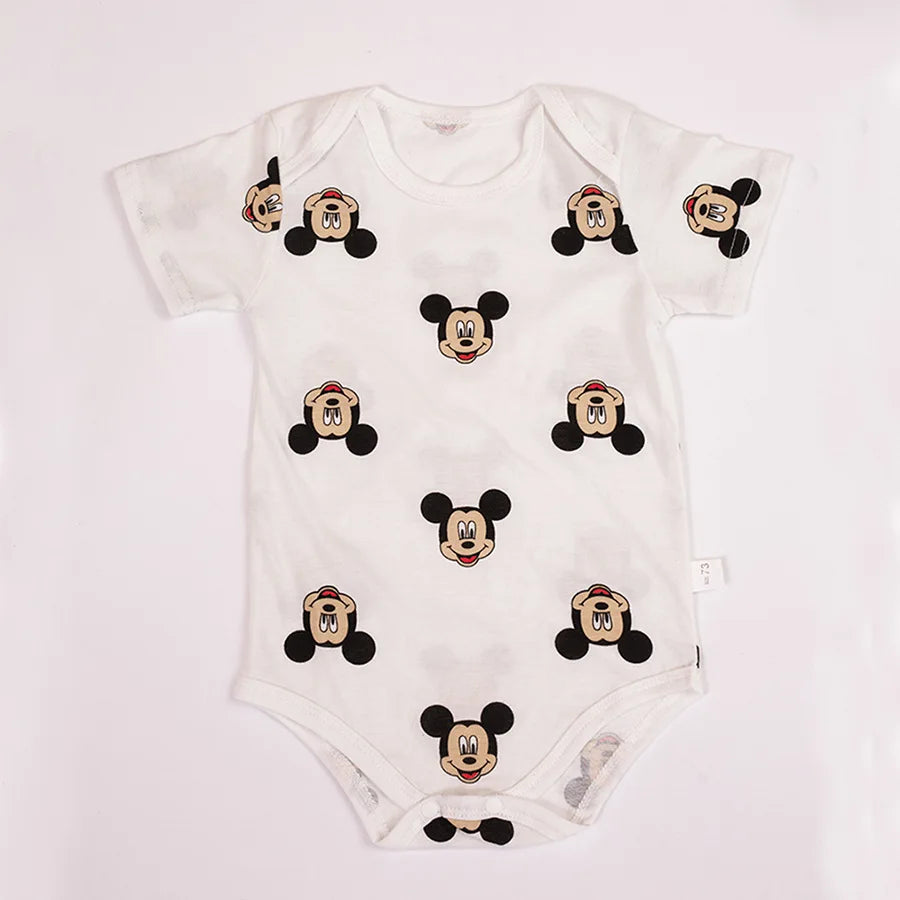 Nueva ropa de verano para niños, peleles para bebés y niñas, mono de algodón de manga corta con dibujos de Spider-Man y Mickey para recién nacidos, trajes para niños pequeños