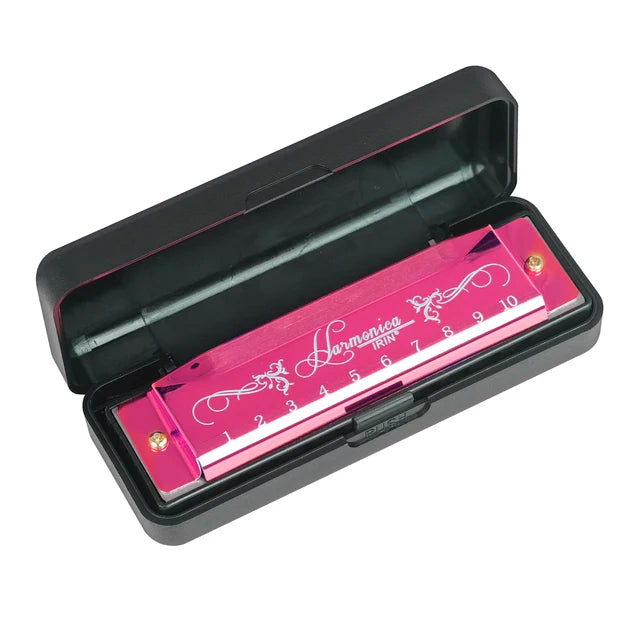 Armónica profesional con estuche para principiantes, 10 agujeros, 20 tonos, color, tono C, armónicas Hohner, regalo de Navidad 