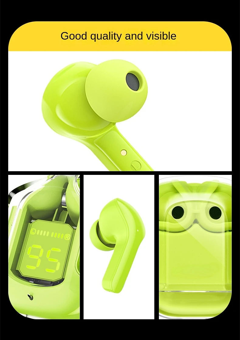 Auriculares inalámbricos TWS con Bluetooth 5.3, auriculares deportivos para juegos, reducción de ruido, graves, control táctil para todos los teléfonos.