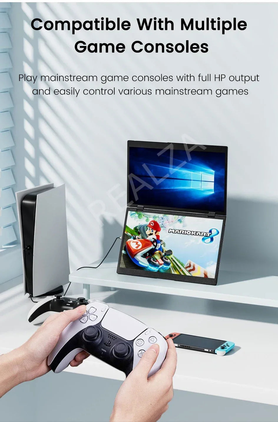 2025 15.6 Dual Screen 1920*1080P 60Hz Touch/Non-Touch Portable Monitor IPS Low Blue Light Eye Protection 360° Folding Drive-free