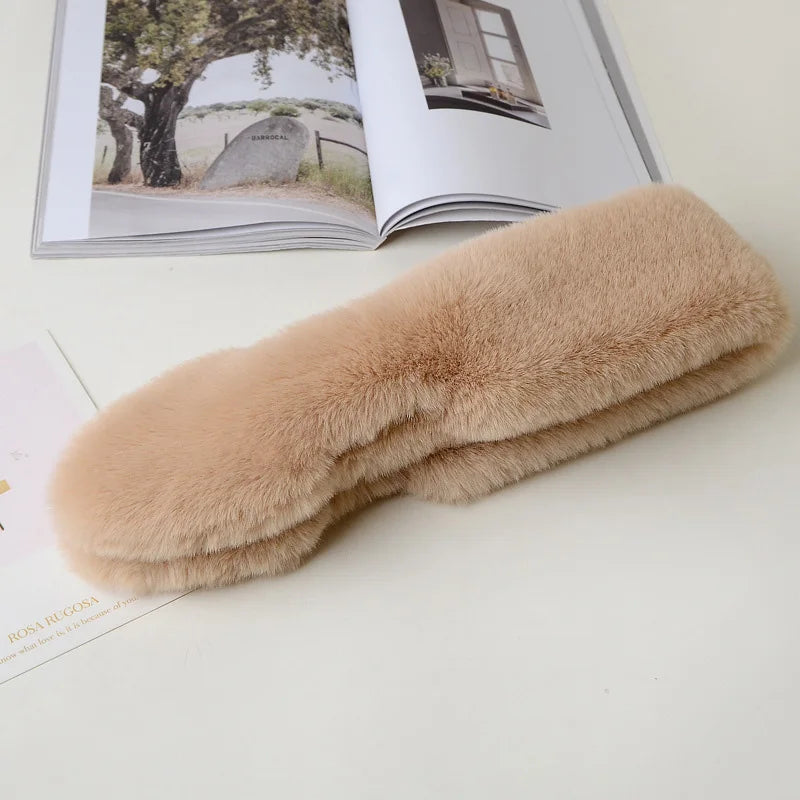New Fake Fur Scarf Female Imitation Rabbit Fur Warm Scarf Winter Student Plush Female Scarf Winter Cold Outdoor Thickening Warm