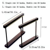 DIY Assembly Simple Solid Wood Necklace Display Rack Large Capacity Jewelry Display Stand Collection Pendant Rack Ornaments Display Stand Props