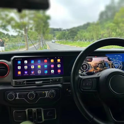 For Jeep Wrangler 2018-2022 Carplay LCD Instrument Panel Dual Screen Android Multimedia Video Player GPS Navigation Android Auto