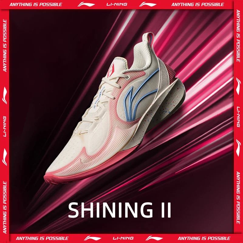 Li-Ning Men SHINING II On Court  Basketball Shoes BOOM Cushion Rebound Breathable LiNing Wear-resistant Sport Shoes ABPV003