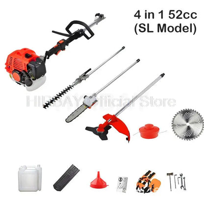 Lawn Mower Hedge Trimmer Chainsaw Gasoline Engine Strimmer Chainsaw High Branch Pruning Hedge Cutter Multi-Purpose Garden Tools