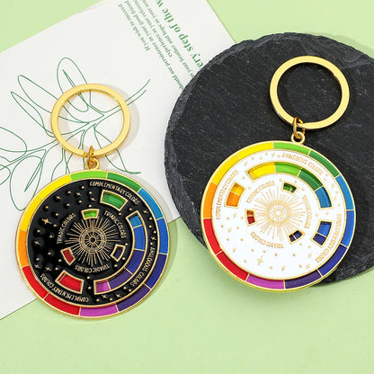 Chaveiro de roda colorida para pintores, chaveiro interativo, chaveiros de arte, presentes