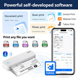 Portable A4 Thermal Printer Bluetooth Photos PDF Document Printing Machine Folded Rolls Paper For Office Work Home School Travel