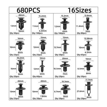Auto Plastic Bumper Fastener Rivet Retainer Push Type Engine Cover Fastener Fender Car Door Trim Panel Clip