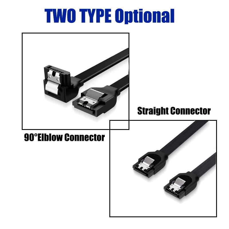 40/50cm Sata3.0 Solid State Hard Disk Serial Data Cable Multi-Color Multi-Spec Flexible Sata Hard Disk Fast Transmission Cable