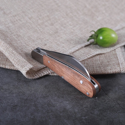 Folding Grafting Knife Grafting Tools Bonsai Pruning Knife Professional Garden Seedling Fruit Tree Cutter with Wooden Handle